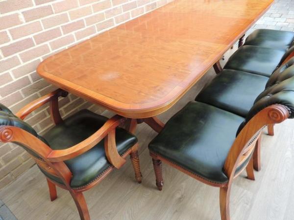 Image 5 of Burr Wood Extendable Dining Table + 6 Chairs (UK Delivery)