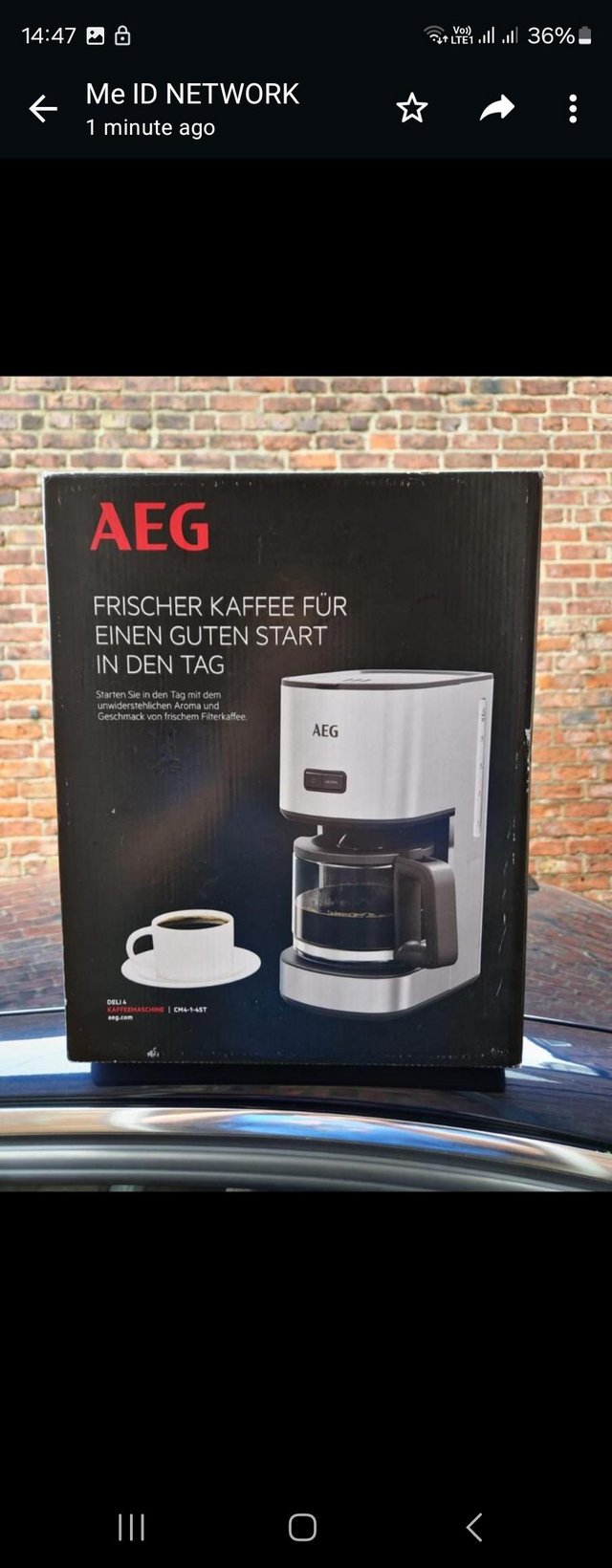 Preview of the first image of Aeg coffee machine for sale £35.