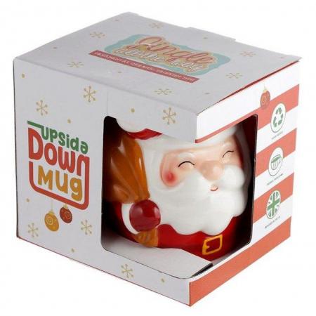 Image 2 of Novelty Upside Down Ceramic Mug - Christmas Santa.