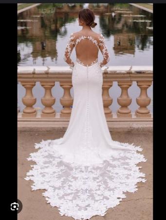 Image 3 of Essence of Australia Sexy Lace Wedding Dress with Shee