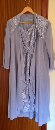 Image 3 of Wedding guest outfit, Dress with chiffon coat and hatinator