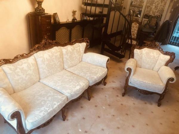 Image 2 of French antique style sofa and chair