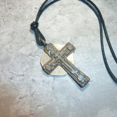 Image 2 of Antique Ancient Russian Cross 'Old Believers' Pendant Neckla
