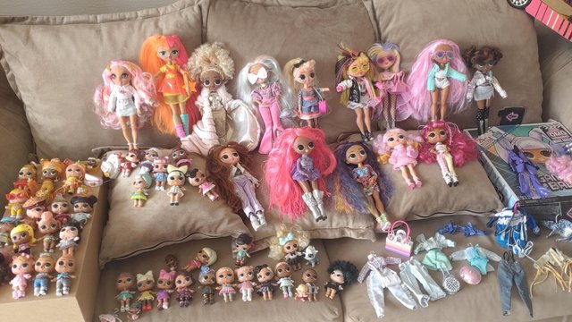 Image 3 of 15 big lol dolls and a lot of little ones and cat