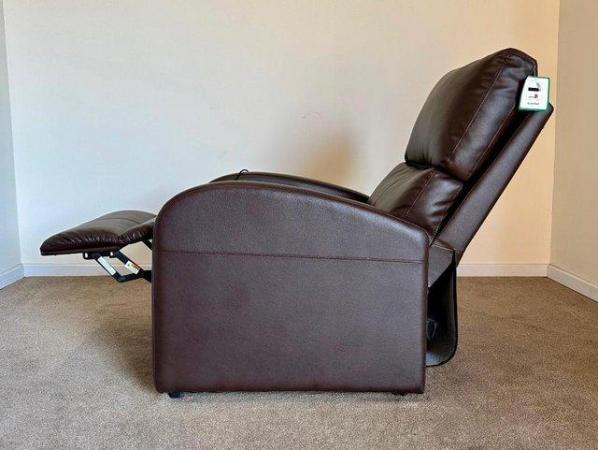 Image 11 of ELECTRIC RISER RECLINER CHAIR BROWN LEATHER CHAIR ~ DELIVERY