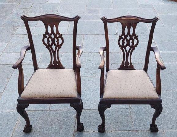 Image 2 of Set of 8 Mahogany Chippendale Style Dining Chairs