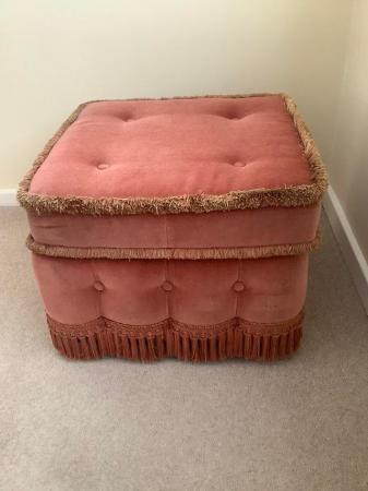 Image 1 of Red/pink Square Pouffe for sale