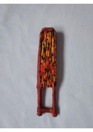 Image 2 of Unique handmade orange fan / accessory with african fabrics