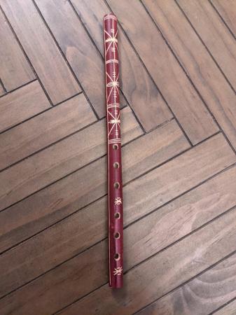 Image 1 of Red Wooden Penny Whistle
