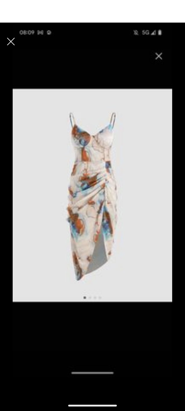Preview of the first image of Cider watercolour ruched midi dress, with tags unworn 12-14.