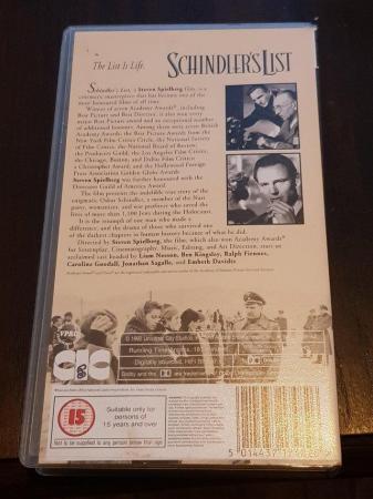Image 2 of Schindler's List VHS Tape Excellent Condition