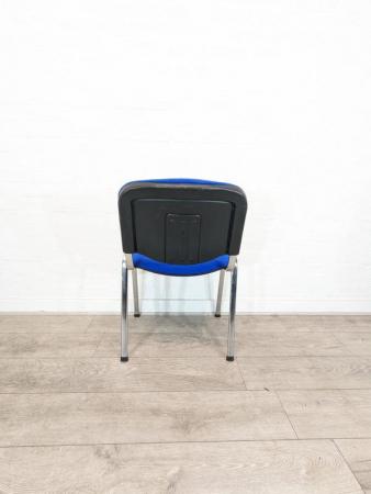 Image 1 of Stacking Multi Purpose Conference Chair, Chrome Legs, Blue F