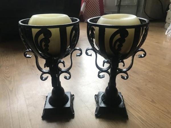 Image 1 of Wrought iron candleholders with Candles