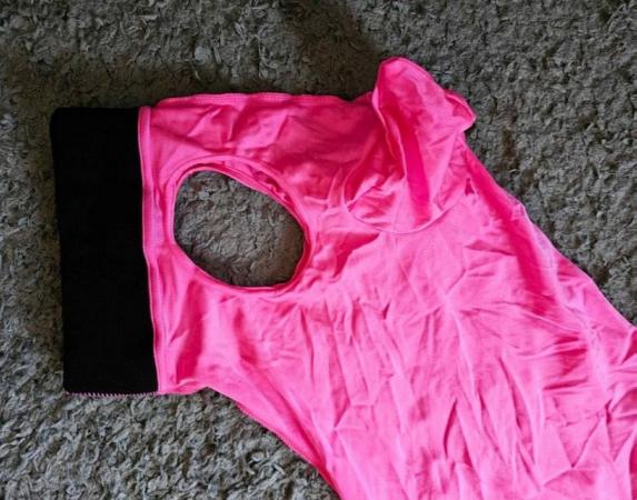 Image 2 of Miniature horse full lycra body suit - pink 3'9/4'0 size