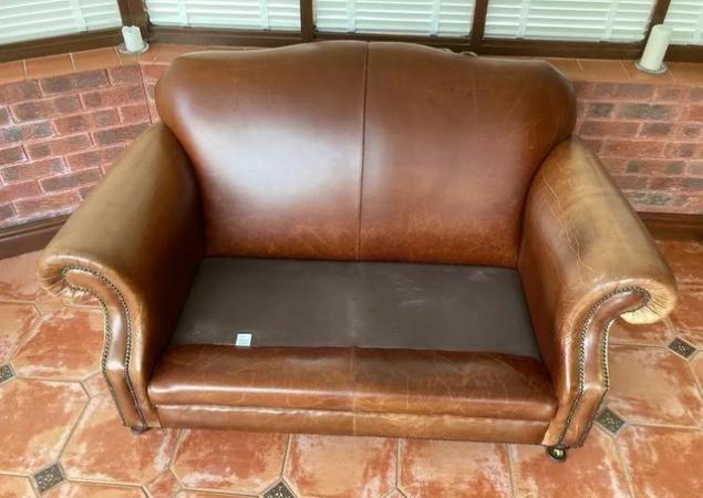 Image 3 of Laura Ashley 2 Seater leather settee
