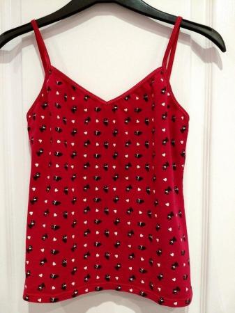 Image 5 of New Women's Bhs Summer Pyjama Cami Top Size 10 12 Red