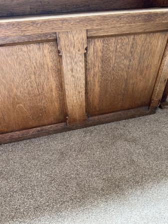 Image 3 of Antique solid oak church pew