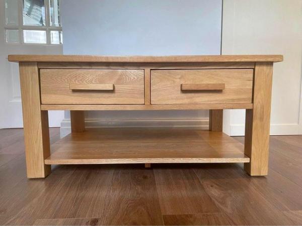 Image 2 of SOLID OAK COFFEE TABLE & MATCHING TV UNIT