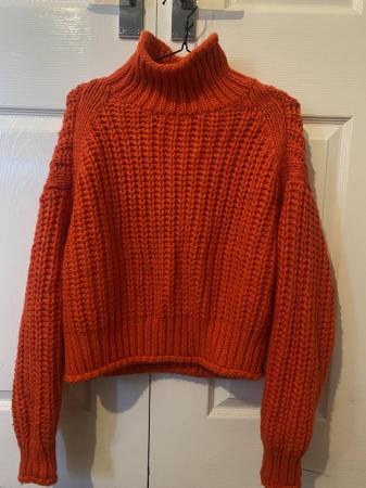 Image 3 of H&M orange oversized jumper