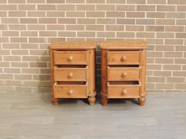 Image 3 of Pair of Welsh Pine Bedside Tables on Bun Feet (UK Delivery)