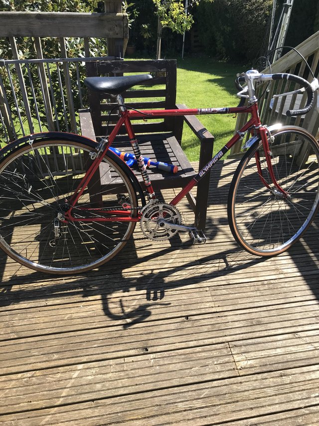 Preview of the first image of Vintage Raleigh Olympic 10 racing cycle.