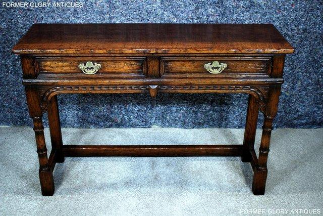 Image 1 of TITCHMARSH & GOODWIN OAK LAMP PHONE HALL CONSOLE TABLE STAND
