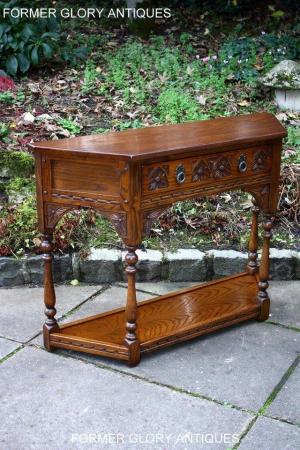Image 91 of AN OLD CHARM LIGHT OAK CANTED CONSOLE TABLE LAMP PHONE STAND