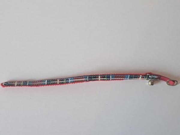 Image 3 of THREE RED TARTAN CAT COLLARS WITH BELL AND SAFETY ELASTIC