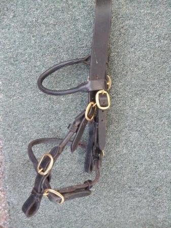 Image 2 of New Shires Blackleather Small Pony Inhand bridle