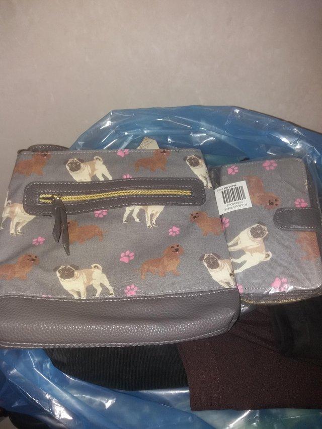 Preview of the first image of Pug canvas bag and purse new w/o tags.
