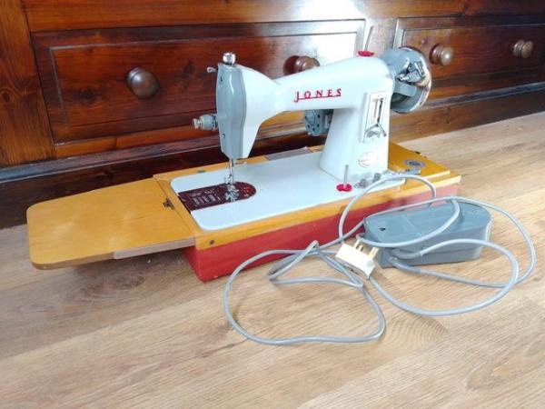 Image 1 of Vintage Jones Sewing machine with instruction manual and acc