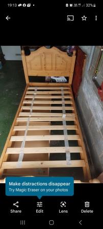 Image 1 of Soild Pine bed base with draws