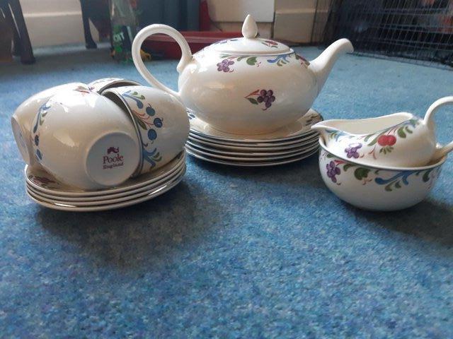 Preview of the first image of Vintage Poole Cranborne tea/coffee set..
