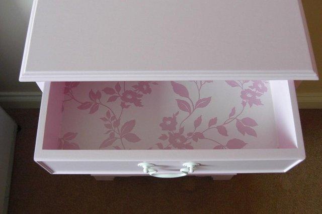 Image 3 of Cabinet / bookcase in pink, with decoupage