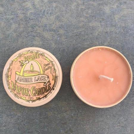Image 3 of Unused Village Amber Lace vapor candle in tin.