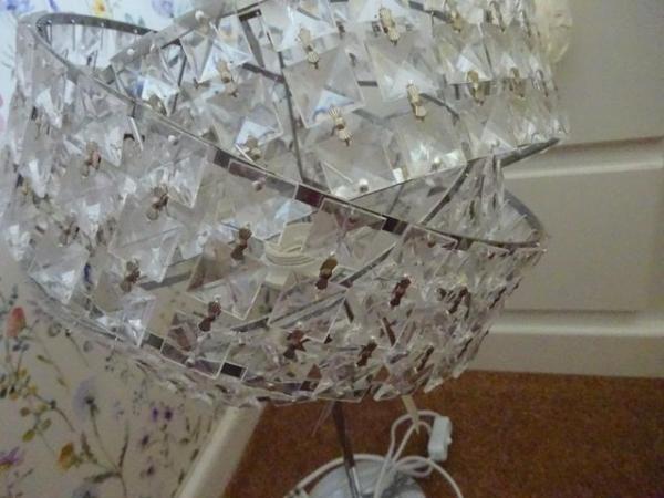 Image 2 of STUNNING CRYSTAL AND CHROME TABLE LAMP