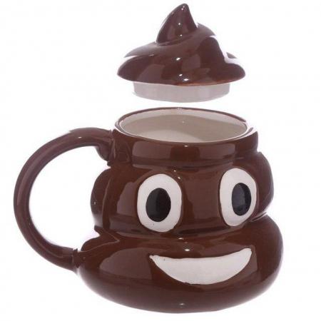 Image 2 of Fun Collectable Ceramic Poop with Lid Emotive Mug.