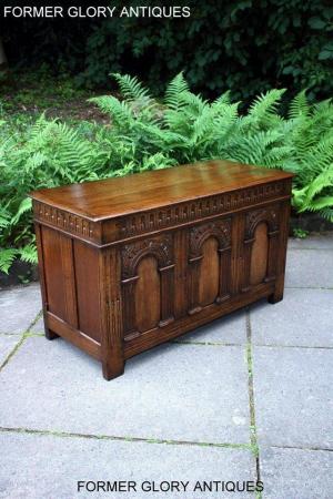 Image 85 of A TITCHMARSH & GOODWIN CARVED OAK BLANKET CHEST BOX TRUNK