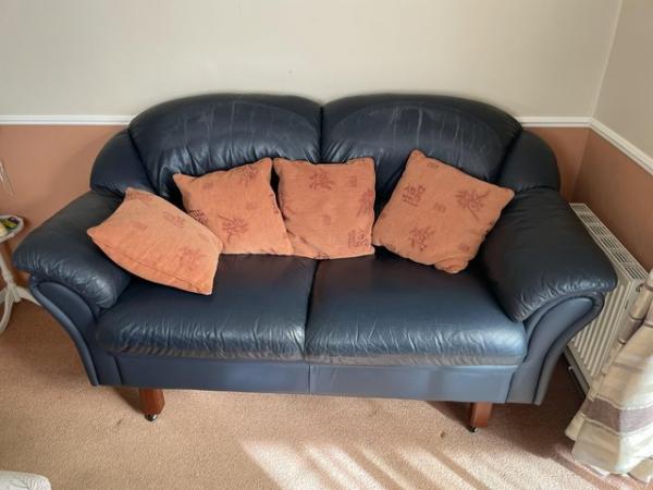 Image 1 of Two seater leather settee