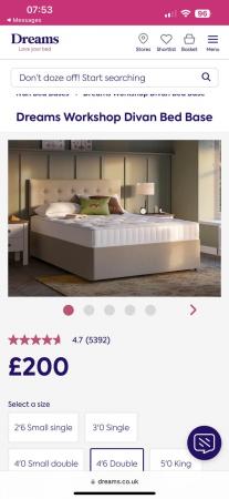 Image 1 of Dreams double divan bed