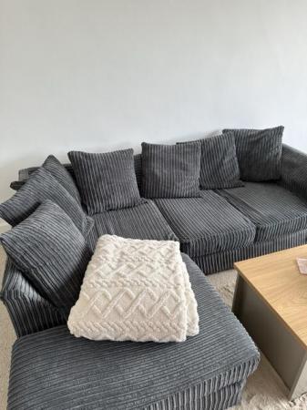 Image 3 of Comfy L Shaped Sofa, Grey
