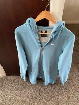 Image 1 of Mens Pale Blue Nike Hoodie Size Small