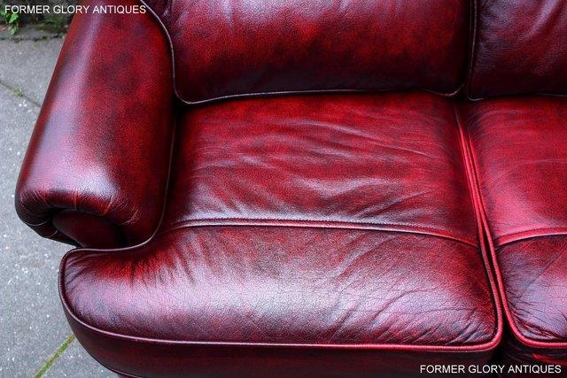 Image 94 of SAXON OXBLOOD RED LEATHER CHESTERFIELD SETTEE SOFA ARMCHAIR