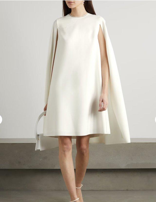 Preview of the first image of New Roksanda £995 Twiggy Cape Crepe White Wedding Dress.