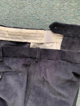 Image 3 of Gents charcoal grey needle cord trousers 42/31