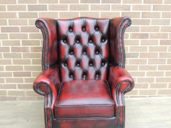 Image 4 of Queen Anne Chesterfield Ox Blood Armchair (UK Delivery)