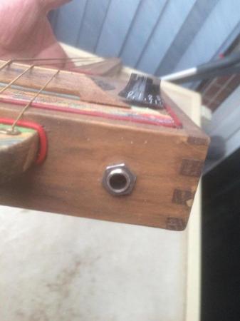 Image 2 of cigar box guitar built in amp.