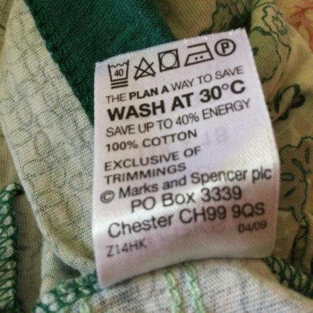 Image 5 of Sz18 M&S 100% Cotton Swing Vest, Green & White, Lace Detail