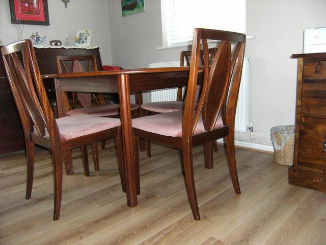 Preview of the first image of G Plan dinning table and chairs.