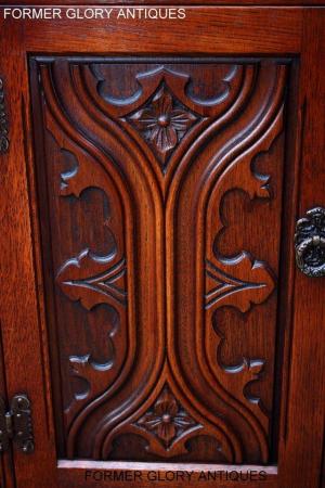 Image 44 of OLD CHARM TUDOR OAK CANTED HALL TABLE CABINET CUPBOARD STAND